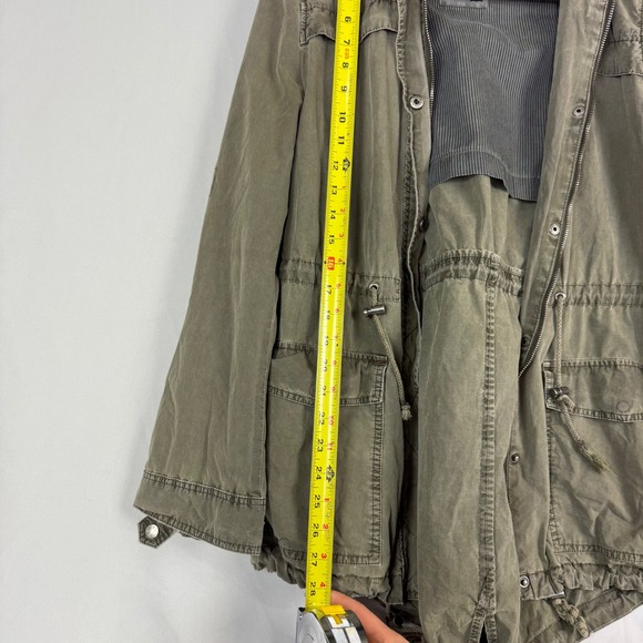 Levi's Women's Military Utility Parka Jacket Olive Green Hooded Small - Picture 6 of 6